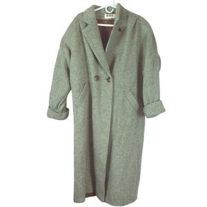 Vintage‎ B.B.I Women's Long Button Down Coat Jacket Size 12 Wool Blend